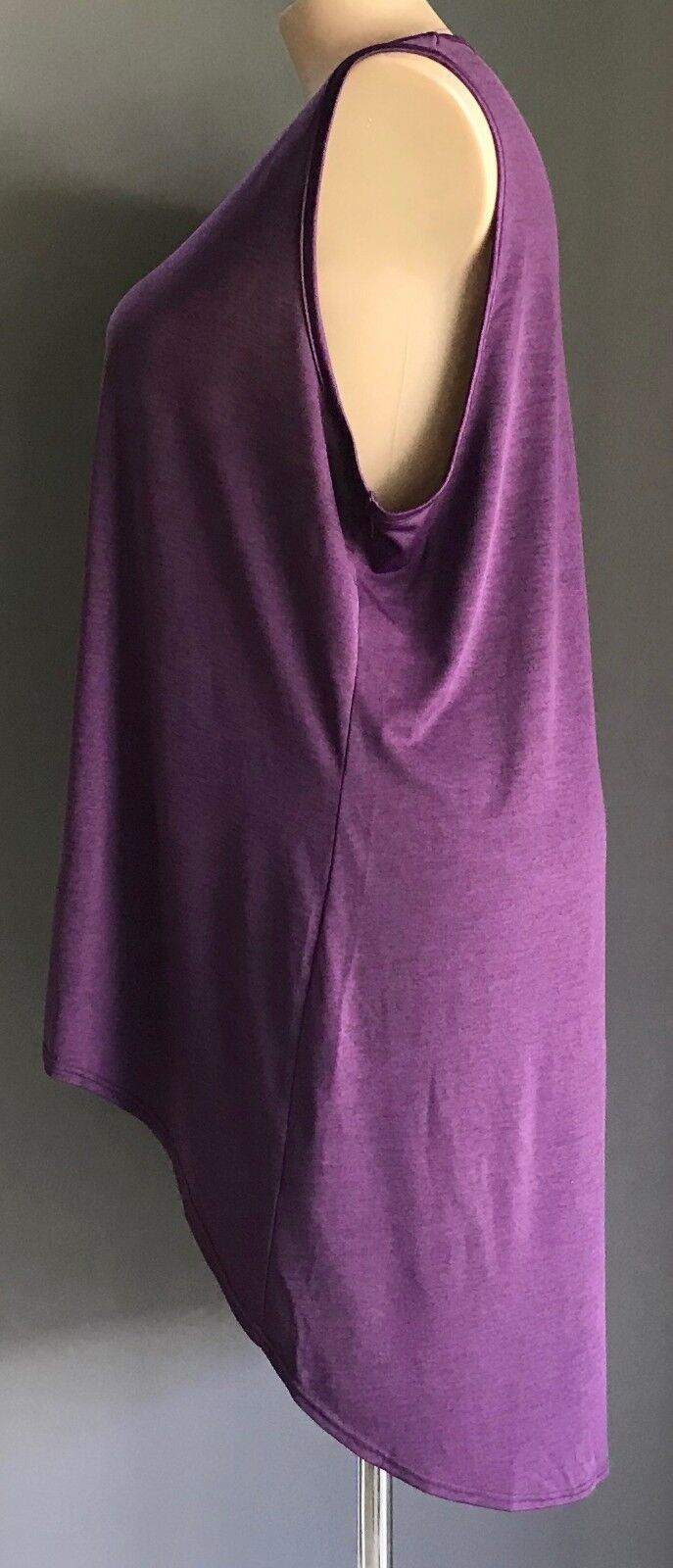 TAKING SHAPE TS Top Dip Hem Tunic Purple Marl Sleeveless Stretch Plus Size XL 24