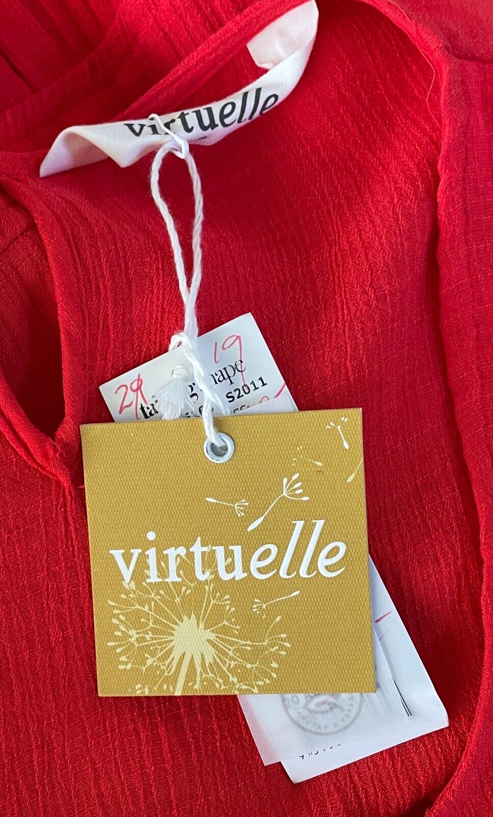 VIRTUELLE TAKING SHAPE TS Sun Blazing Midi Dress Orange Africa Calling Sz 20 NEW