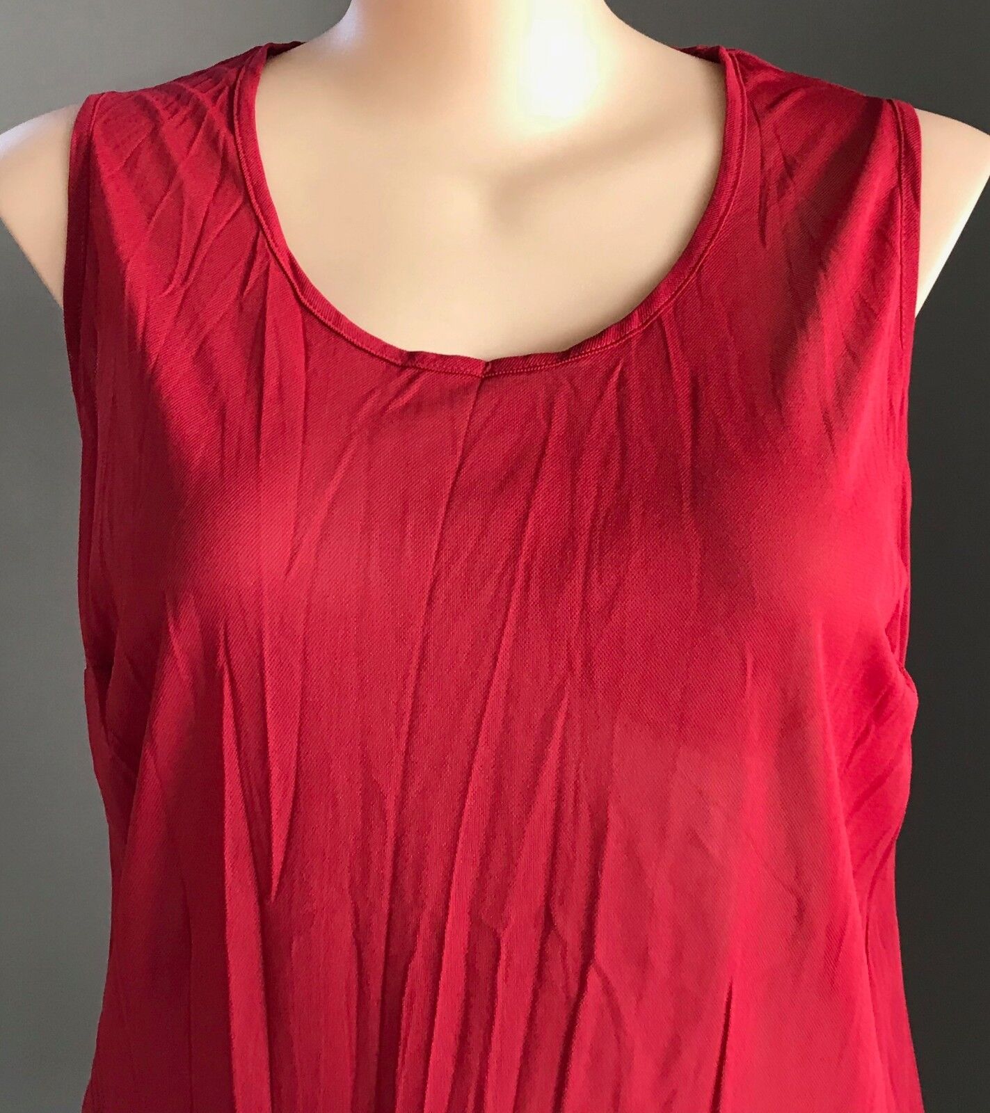 TAKING SHAPE TS Top Burgundy Stretch Mesh Net Sleeveless Cami Size XS 14 16 NEW