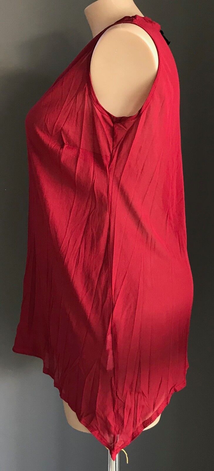 TAKING SHAPE TS Top Burgundy Stretch Mesh Net Sleeveless Cami Size XS 14 16 NEW