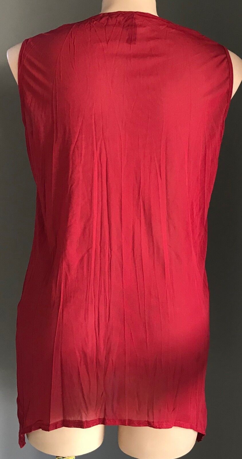 TAKING SHAPE TS Top Burgundy Stretch Mesh Net Sleeveless Cami Size XS 14 16 NEW
