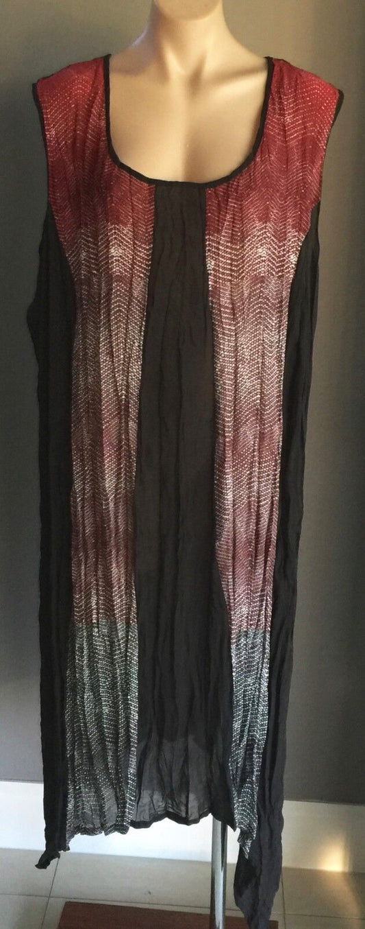 TAKING SHAPE TS Multi Colour Sheer Panel Sleeveless Dress Plus Size 24 NEW