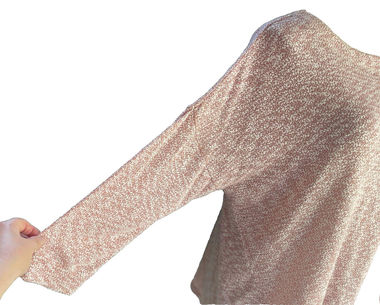 VIRTUELLE Top TAKING SHAPE Coral Pink Marl Stretch Drop Shoulder L/Sleeve Size L