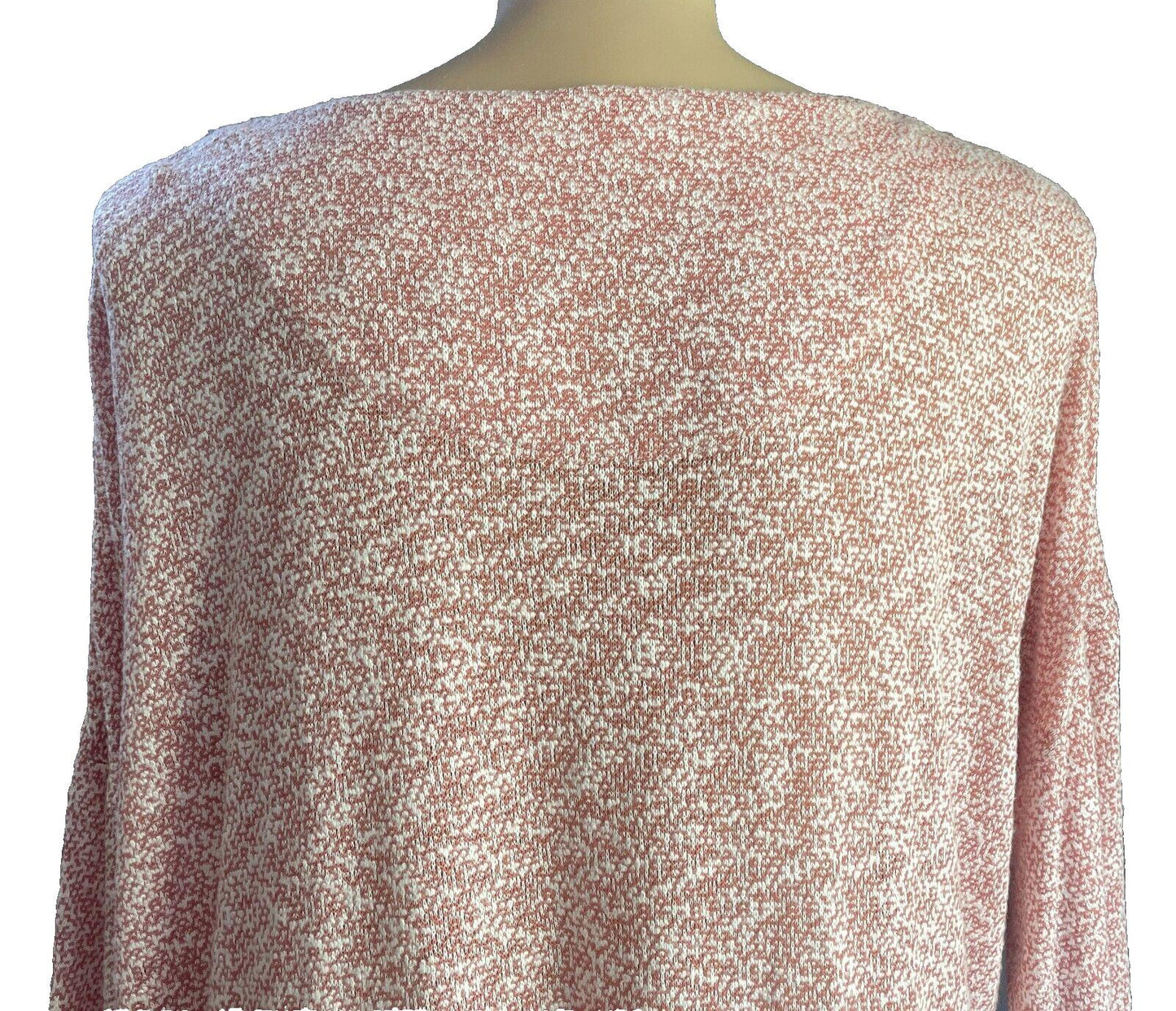 VIRTUELLE Top TAKING SHAPE Coral Pink Marl Stretch Drop Shoulder L/Sleeve Size L