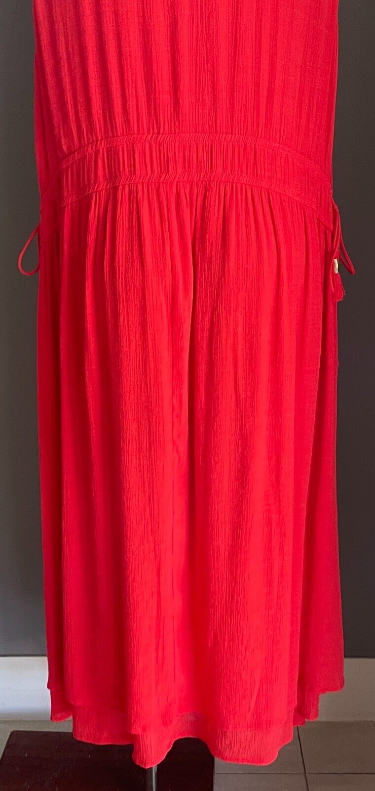 VIRTUELLE TAKING SHAPE Sun Blazing Midi Dress Orange Africa CTS alling Sz 18 NEW