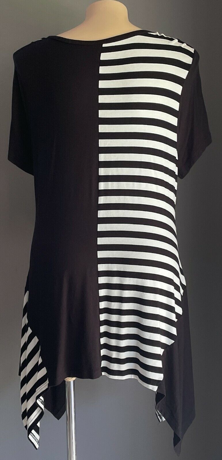 TAKING SHAPE TS Dress Black & White Stripe Short Sleeve A-Line Plus Size L