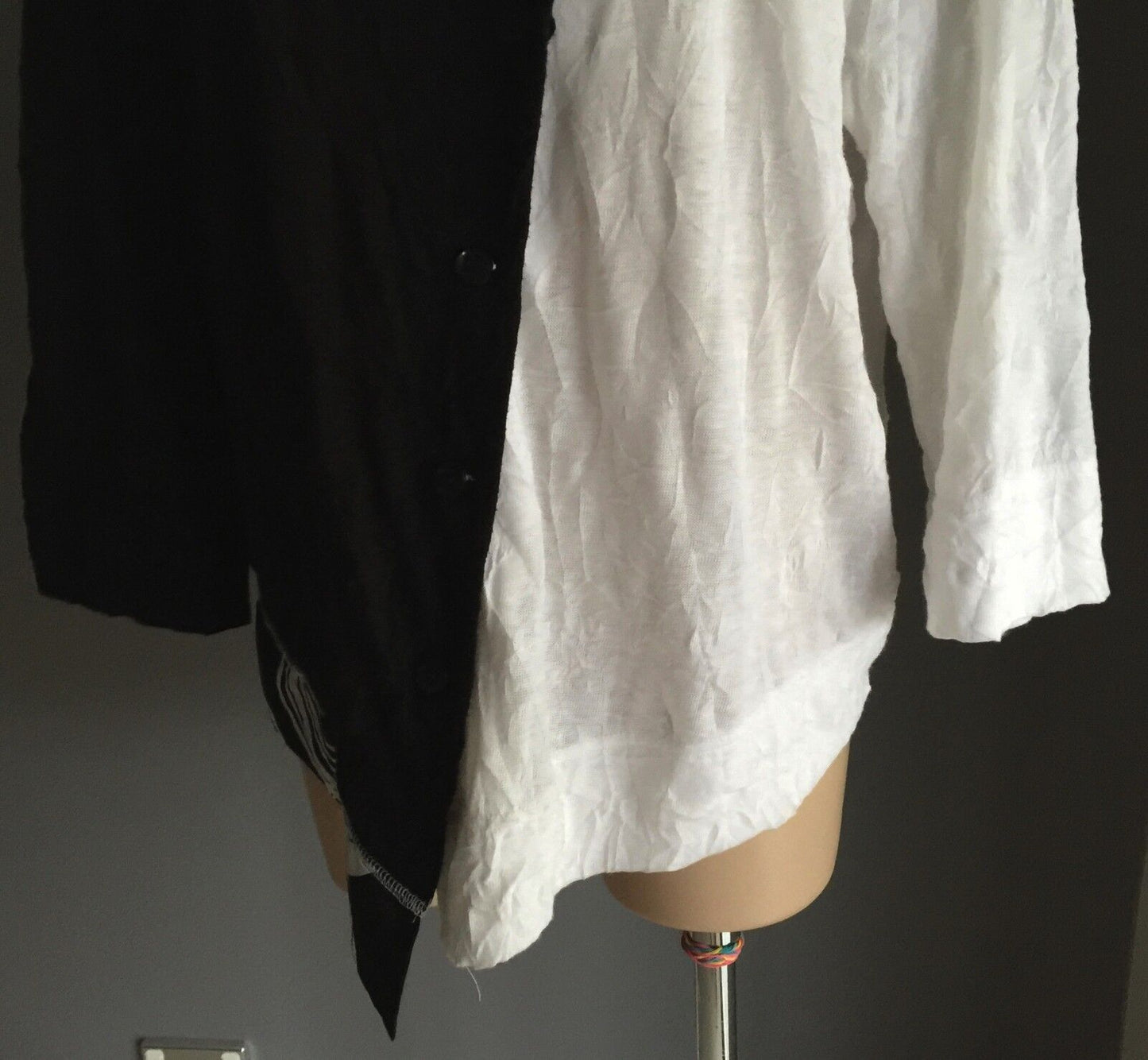 TAKING SHAPE TS Cardigan Black White Asymmetric Sweater Top Plus Size S 14 NEW