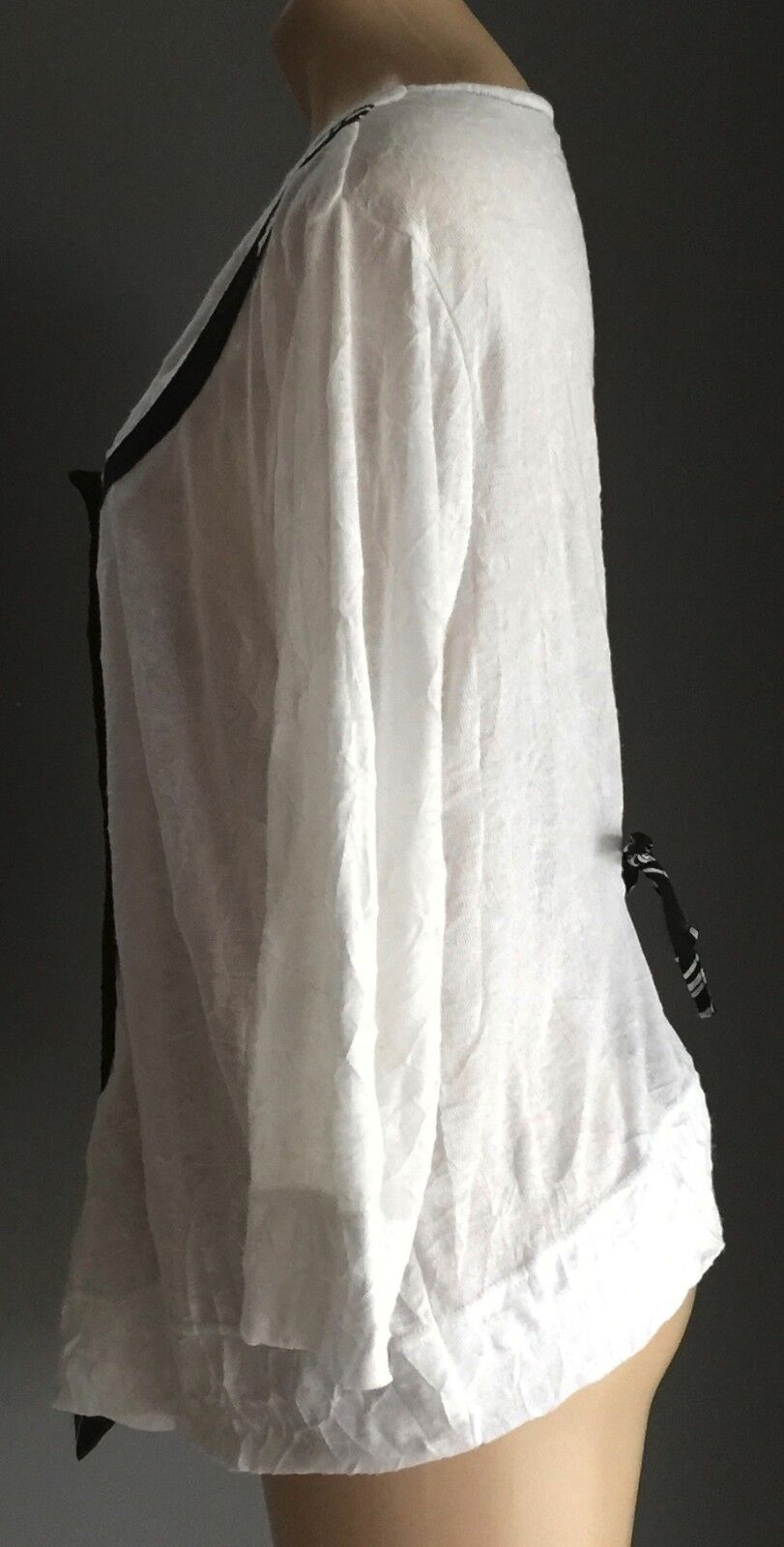 TAKING SHAPE TS Cardigan Black White Asymmetric Sweater Top Plus Size S 14 NEW