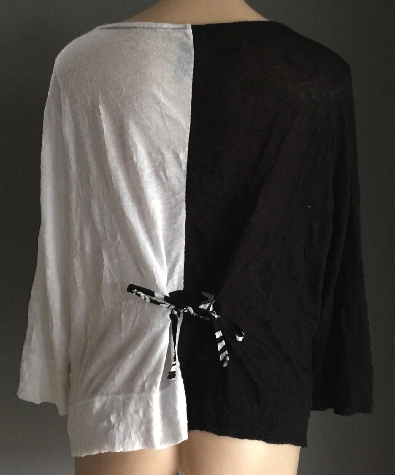 TAKING SHAPE TS Cardigan Black White Asymmetric Sweater Top Plus Size S 14 NEW