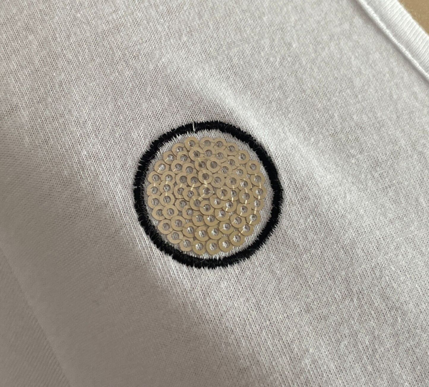 VIRTUELLE TAKING SHAPE White Short Sleeve Sparkle Spot Blouse Tier Hem Size XL