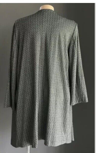 AUTOGRAPH Jacket Drape Open Grey & Black Herringbone Fabric Long Sleeve Size 16