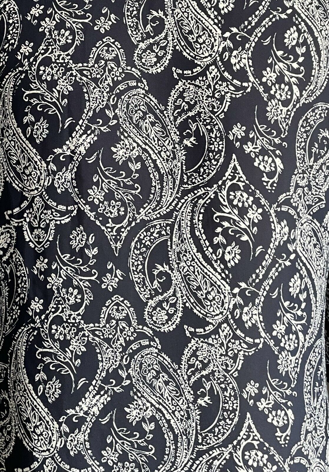 AUTOGRAPH Top Peasant Blue & White Paisley Print Short Butterfly Sleeve Size 14