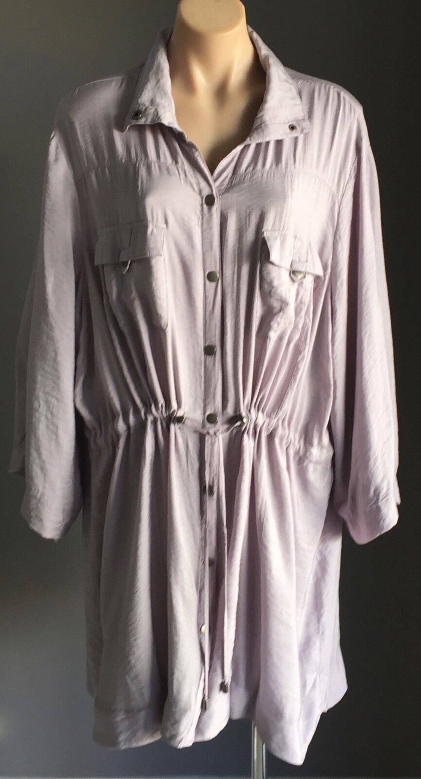 AUTOGRAPH Jacket Anorak Dove Grey 3/4 Sleeve Lightweight Size 16 All Seasons