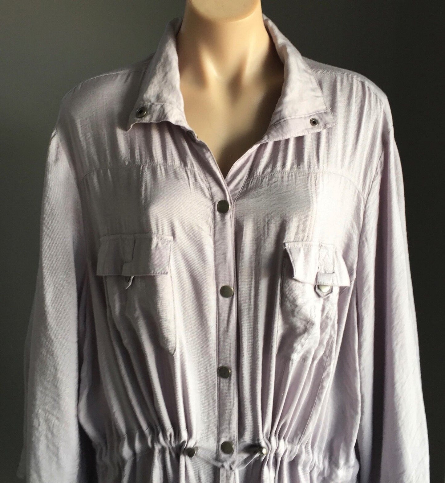AUTOGRAPH Jacket Anorak Dove Grey 3/4 Sleeve Lightweight Size 16 All Seasons