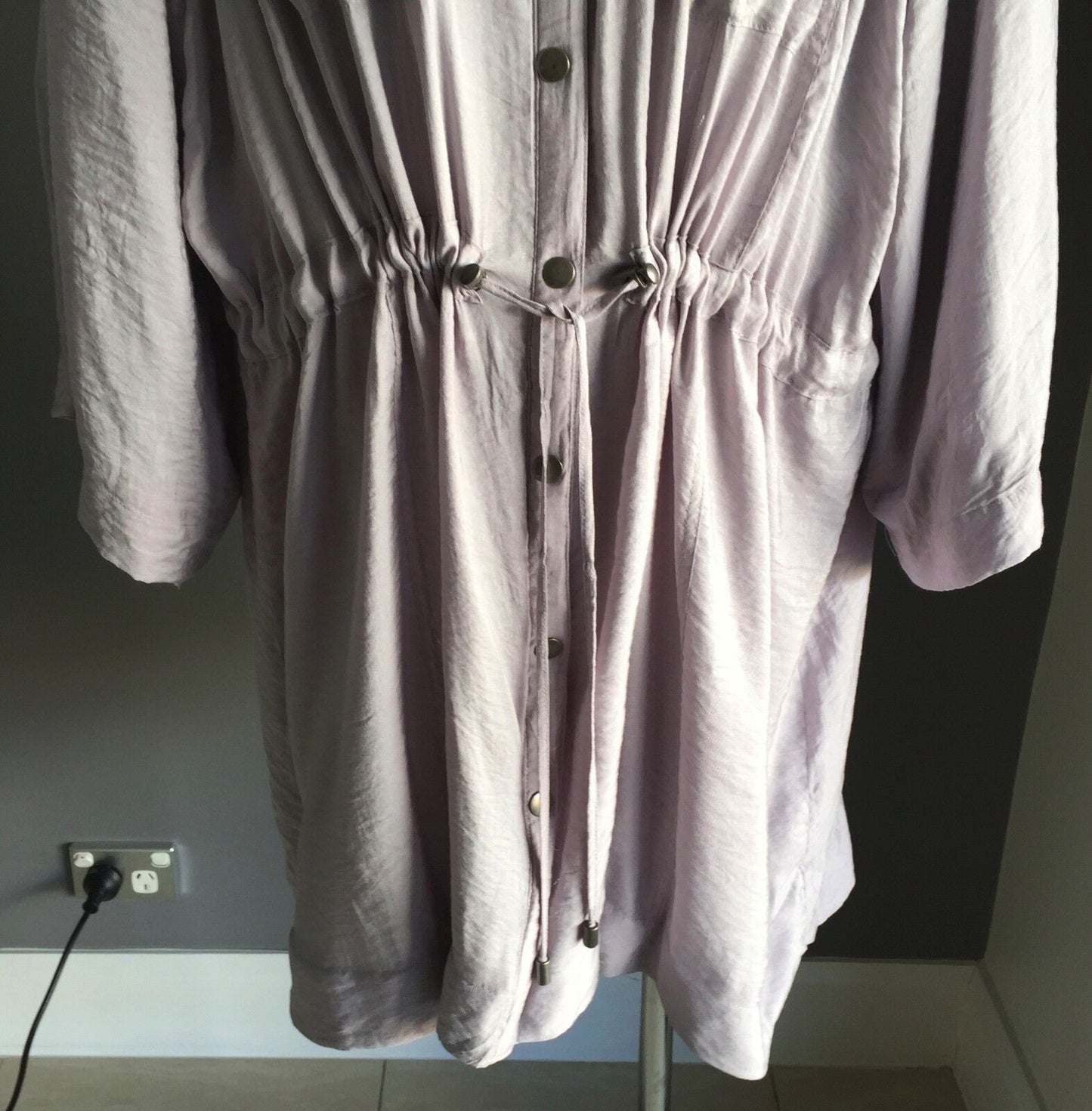 AUTOGRAPH Jacket Anorak Dove Grey 3/4 Sleeve Lightweight Size 16 All Seasons