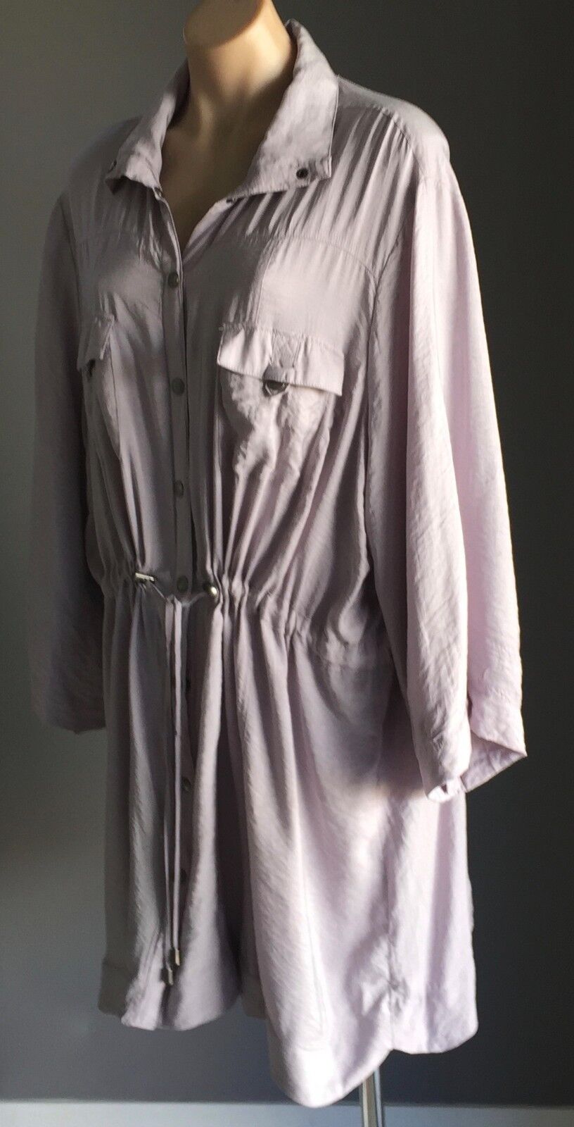 AUTOGRAPH Jacket Anorak Dove Grey 3/4 Sleeve Lightweight Size 16 All Seasons