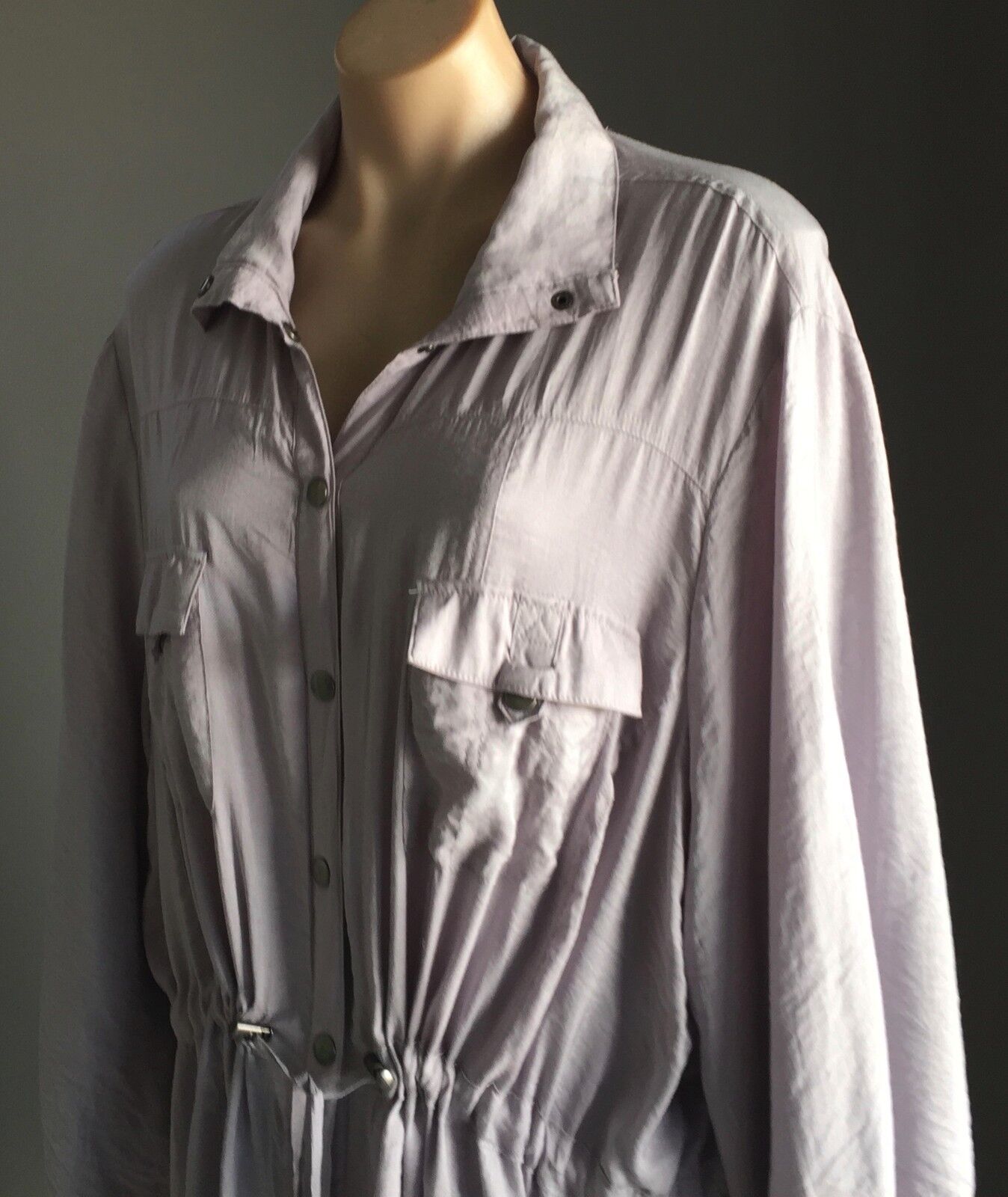 AUTOGRAPH Jacket Anorak Dove Grey 3/4 Sleeve Lightweight Size 16 All Seasons