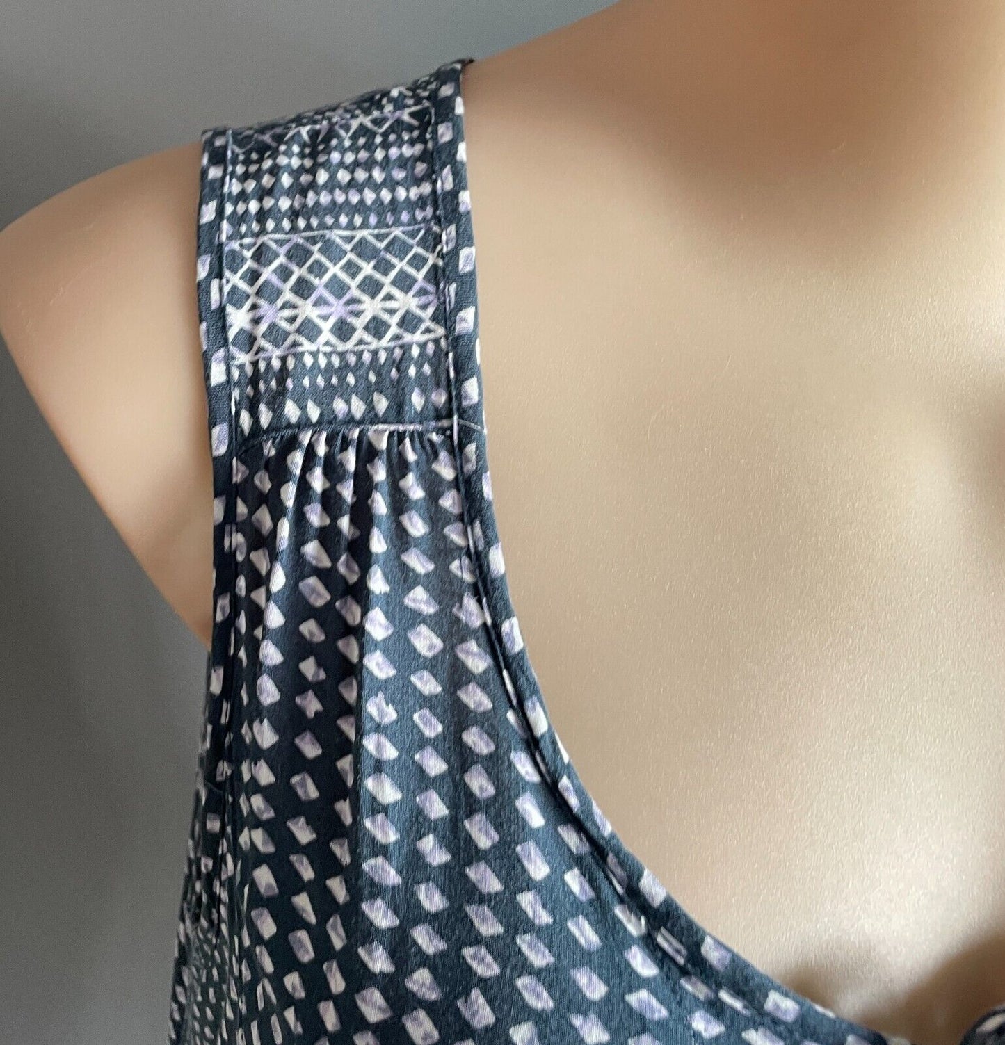 AUTOGRAPH Dress Summer Shift Blue White Print Sleeveless Light Plus Size 16 NEW