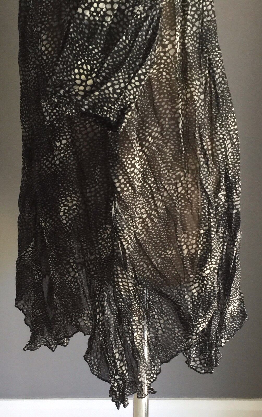 AUTOGRAPH Top Peasant Semi Sheer Black & Grey 3/4 Sleeve Plus Size 16 Retro NEW