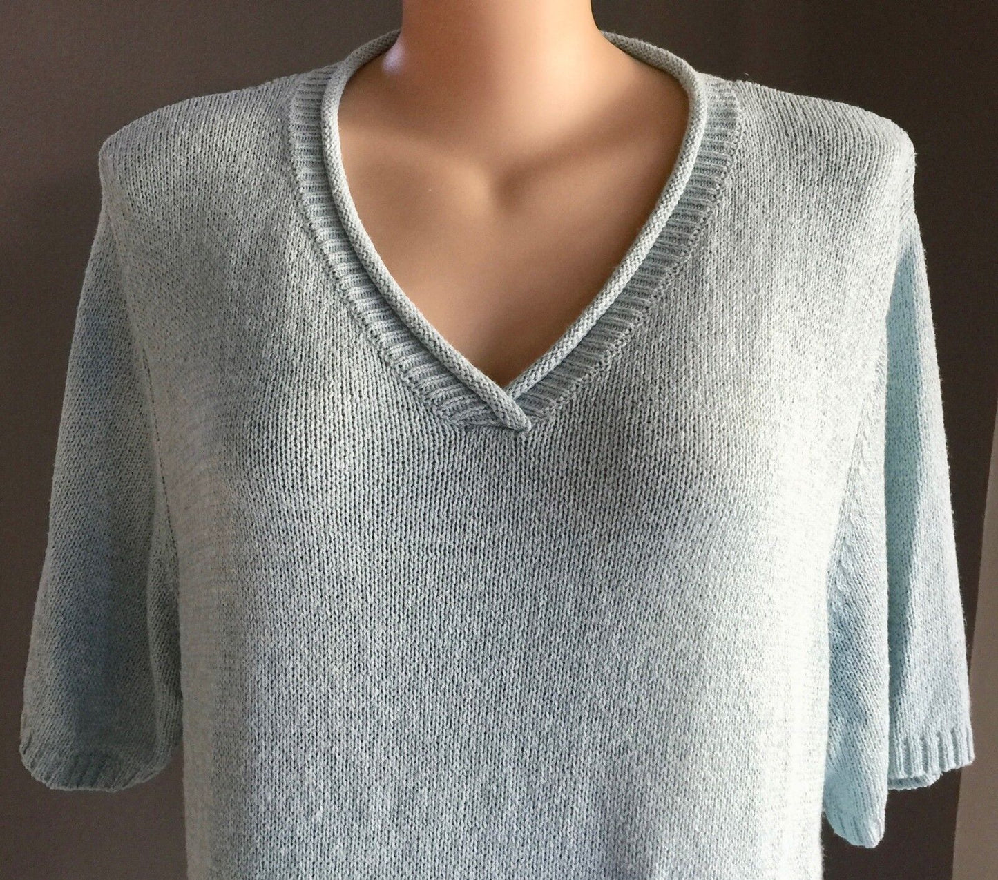TARGET Top Knit Light Blue Short Sleeve Quality Sweater Ladies Plus Size 24
