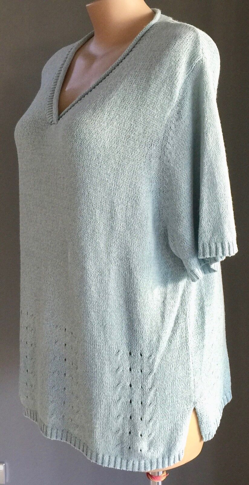 TARGET Top Knit Light Blue Short Sleeve Quality Sweater Ladies Plus Size 24