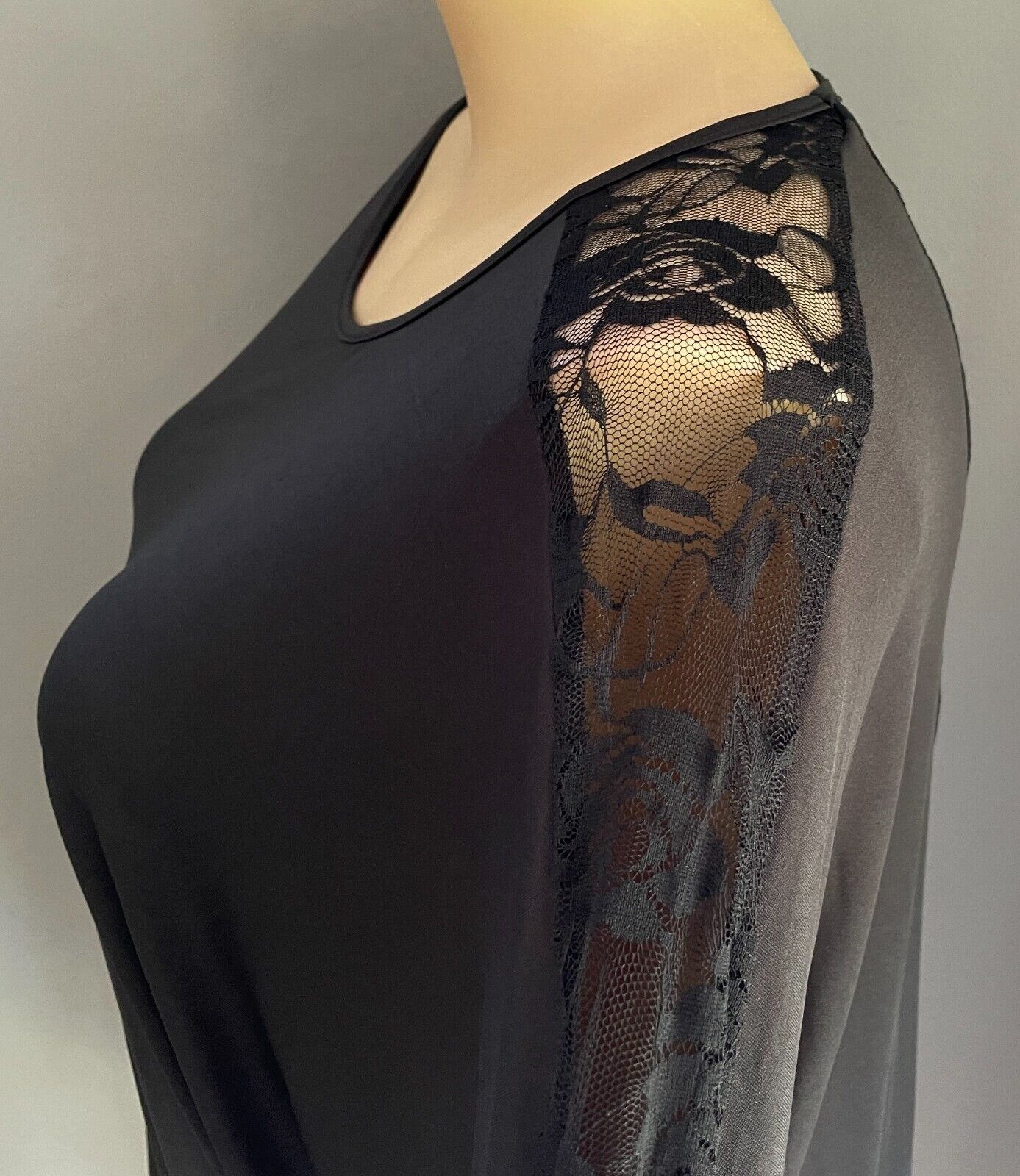 NEXTMIA Top Black Dolman Sleeve Stretch Lace back and Sleeves Plus Size 24 NEW