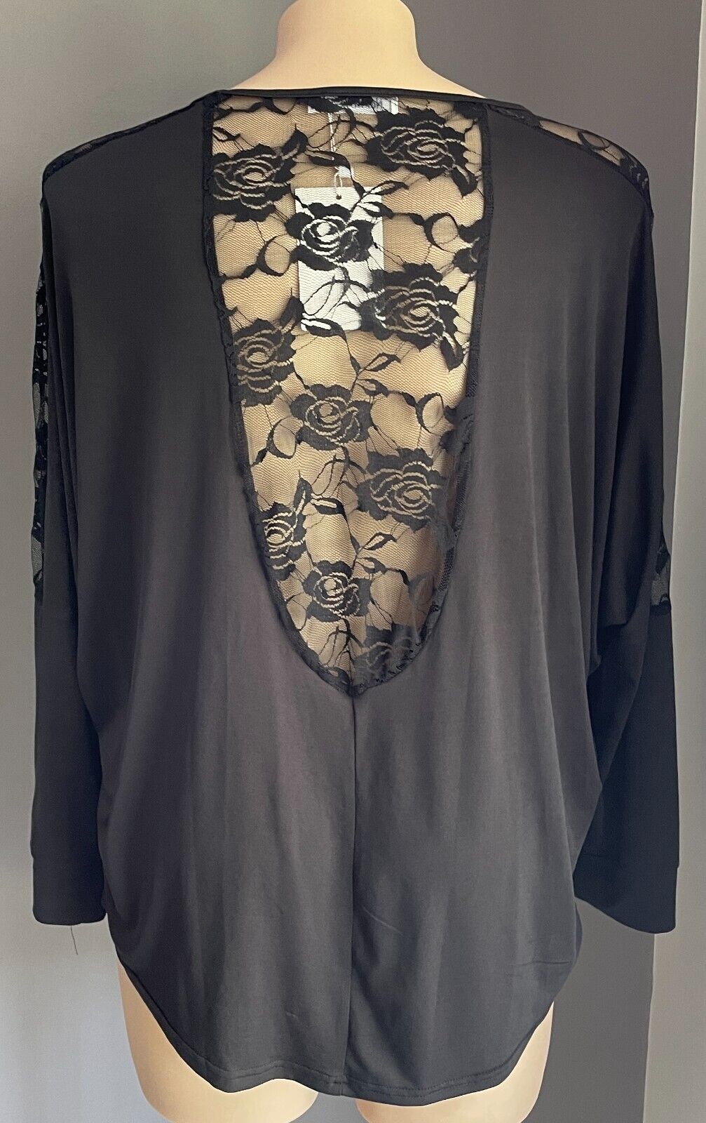 NEXTMIA Top Black Dolman Sleeve Stretch Lace back and Sleeves Plus Size 24 NEW