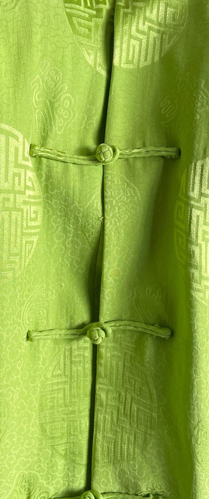 SHANGHAI TANG Lime Green Silk Cheongsam Tang Jacket Print Long Sleeve Size XL 24