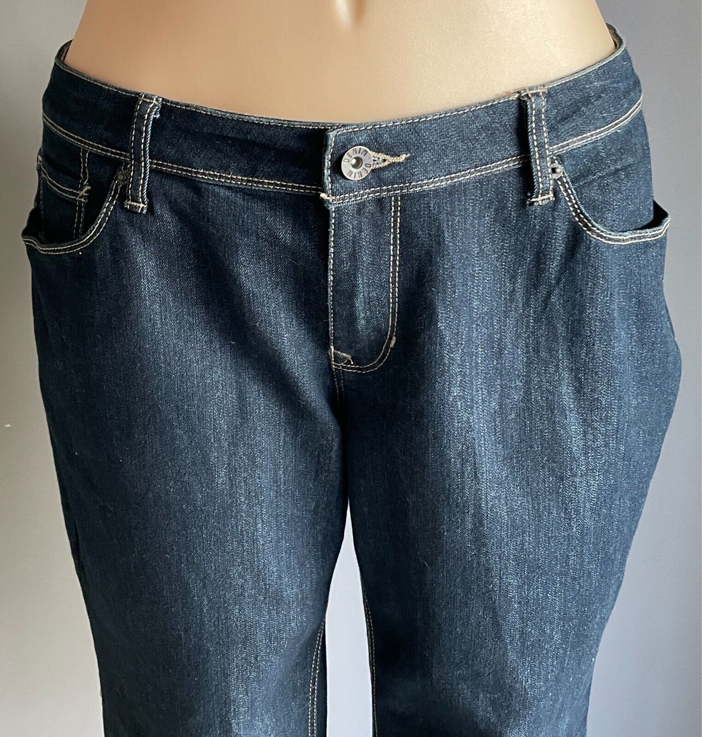 NOW Size 18 Jeans Dark Blue Denim Curvy Straight Leg Jeans Ladies Casual Basic
