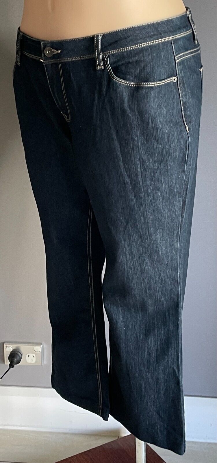 NOW Size 18 Jeans Dark Blue Denim Curvy Straight Leg Jeans Ladies Casual Basic