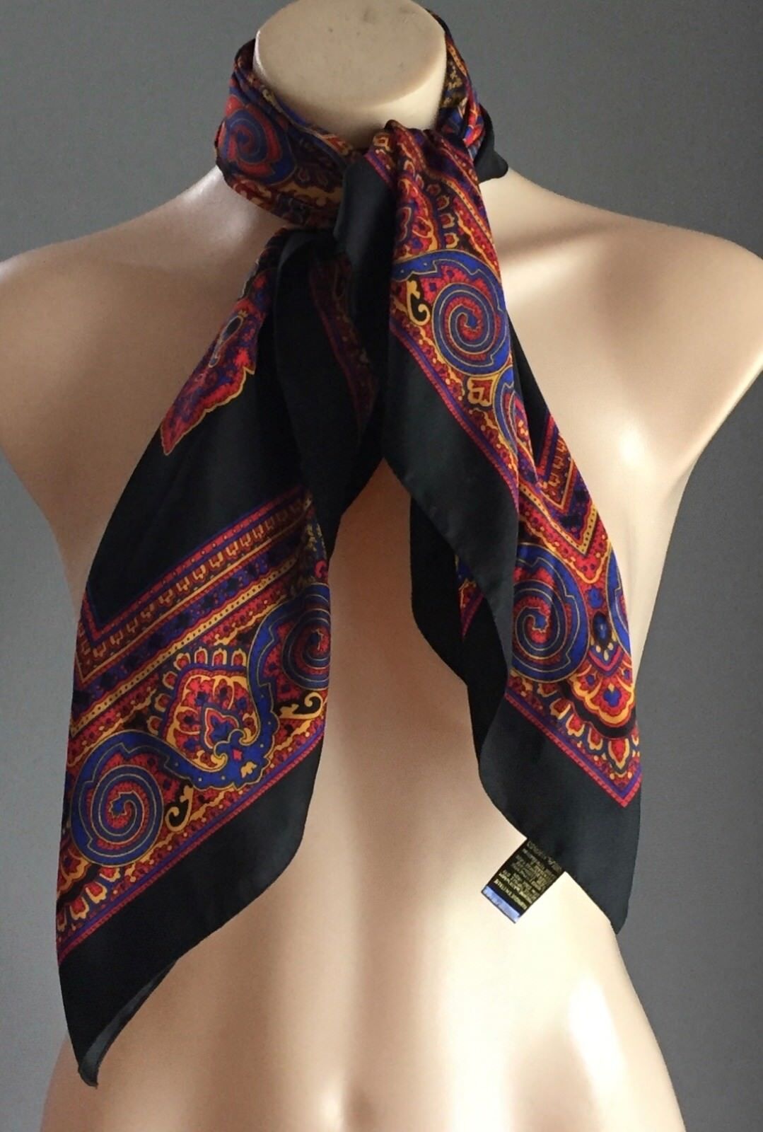 Vintage ART OF THE SCARF  Multi Colour & Print Italian Made Scarf - Tie Rack