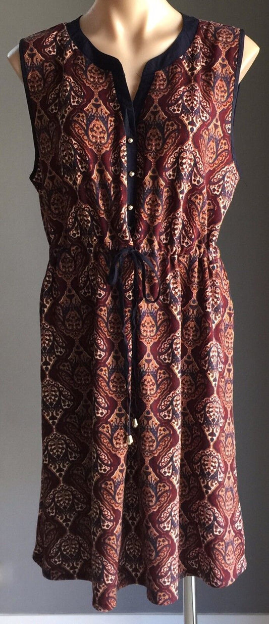 SUITE BOUTIQUE Colourful Baroque Print Sleeveless Blouson Dress Ladies Size 16