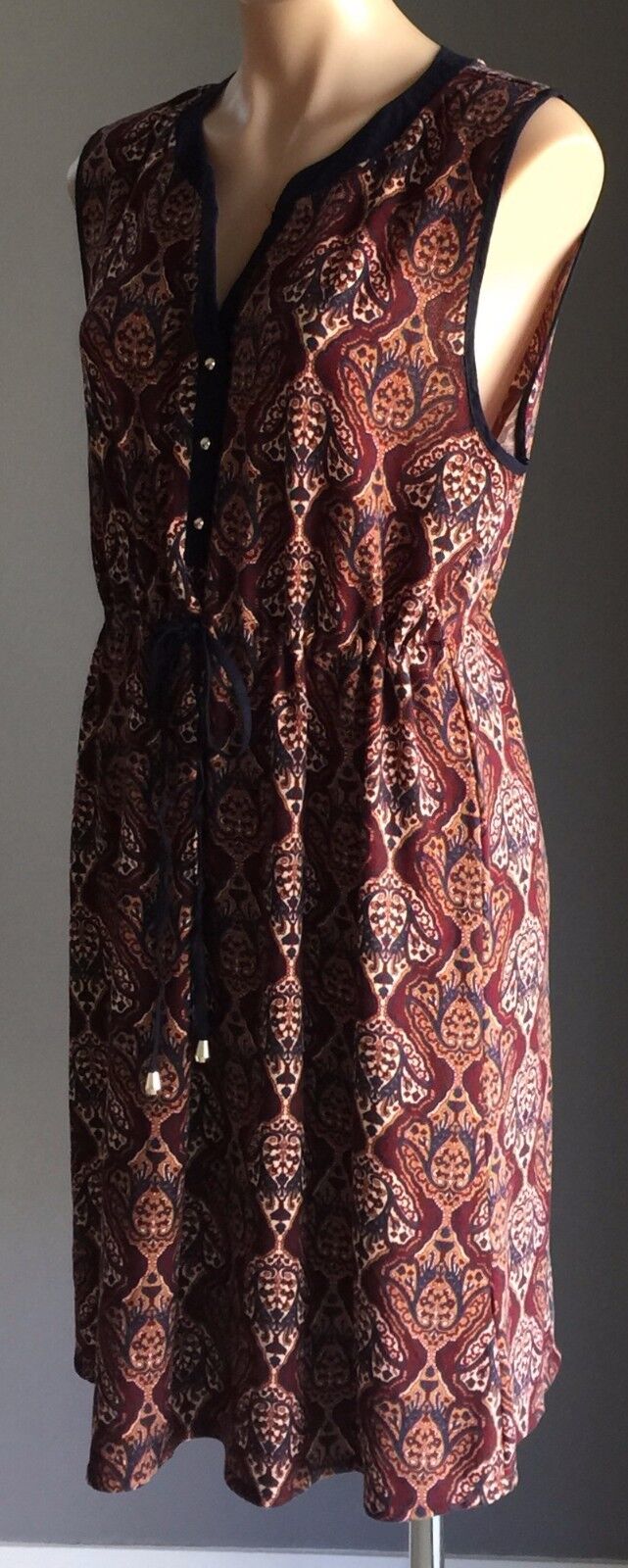 SUITE BOUTIQUE Colourful Baroque Print Sleeveless Blouson Dress Ladies Size 16