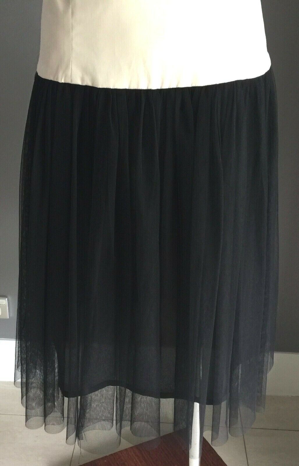 TARGET Dress Drop Waist Tulle Skirt Sleeveless Ivory & Black Ladies Size 16 NEW