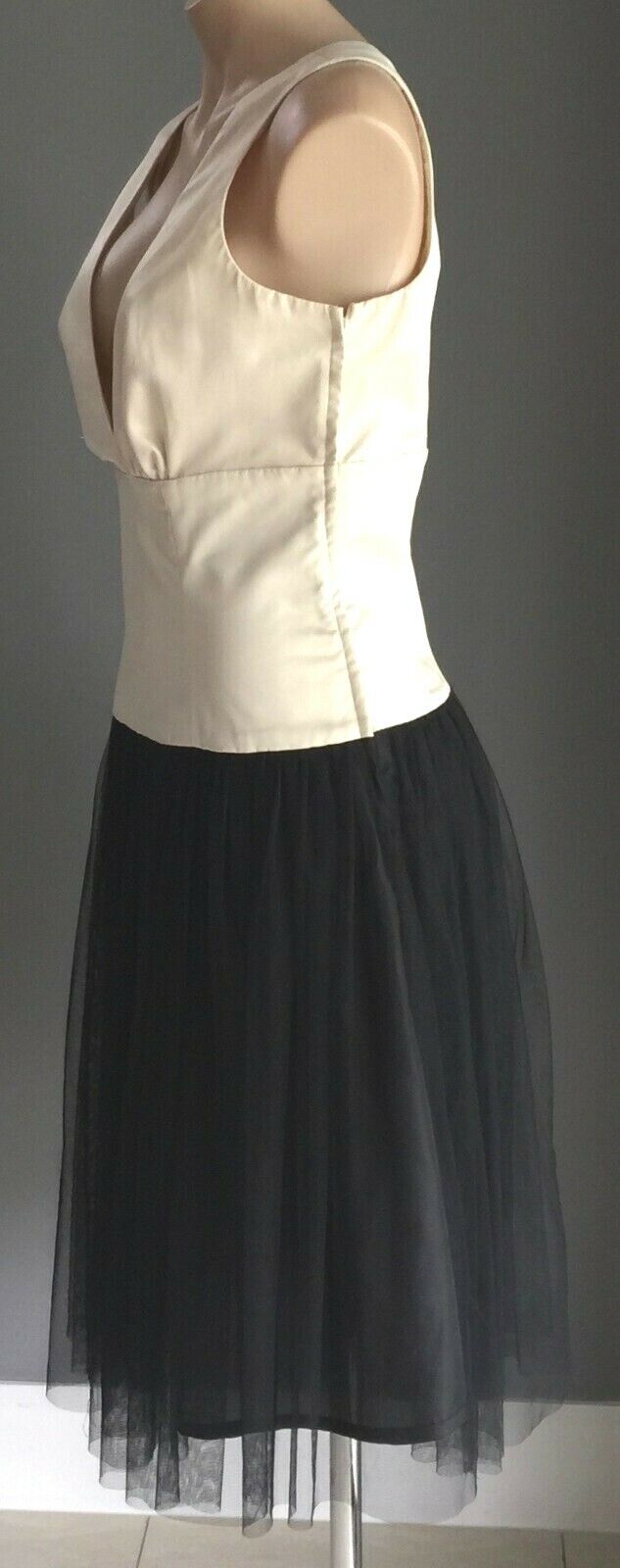 TARGET Dress Drop Waist Tulle Skirt Sleeveless Ivory & Black Ladies Size 16 NEW