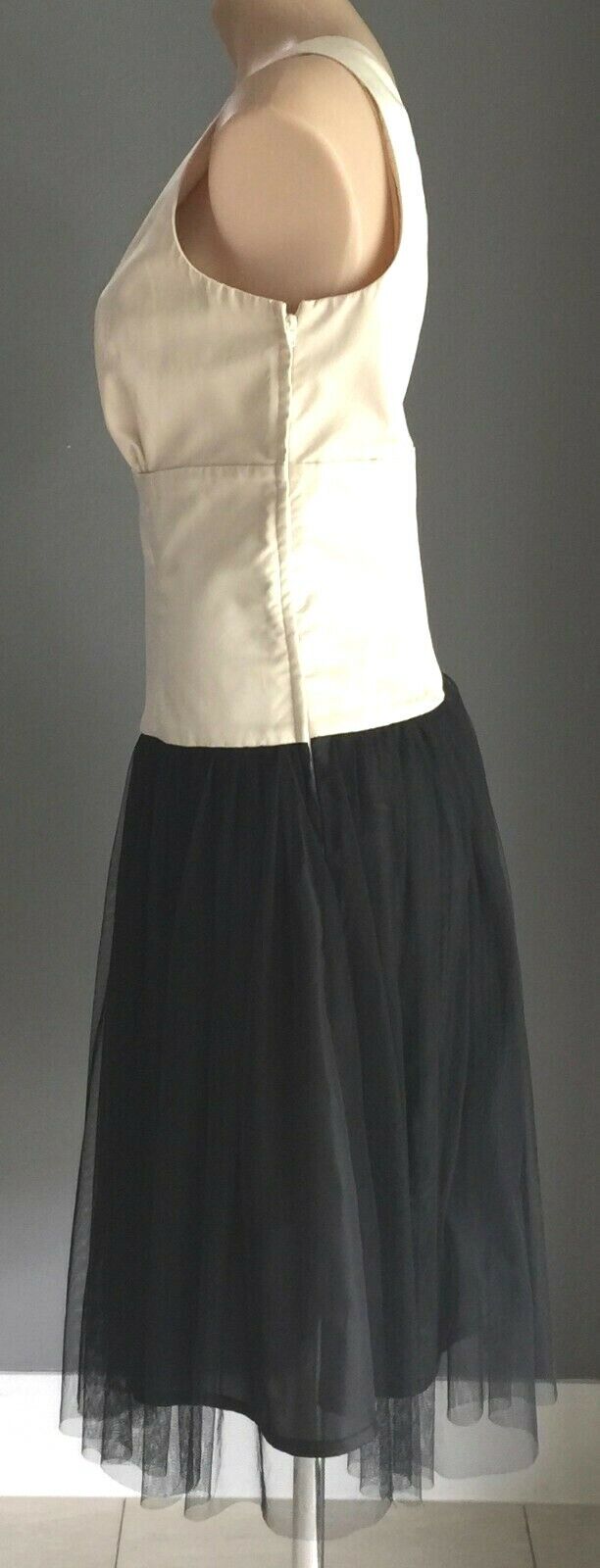 TARGET Dress Drop Waist Tulle Skirt Sleeveless Ivory & Black Ladies Size 16 NEW