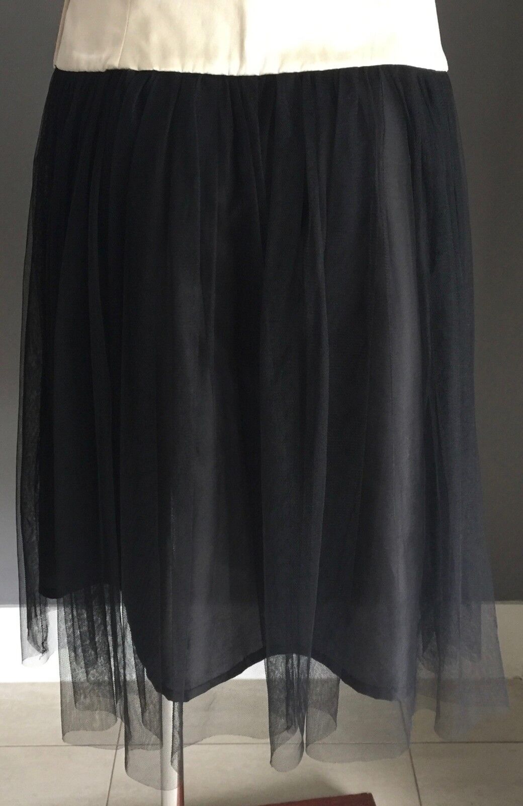 TARGET Dress Drop Waist Tulle Skirt Sleeveless Ivory & Black Ladies Size 16 NEW