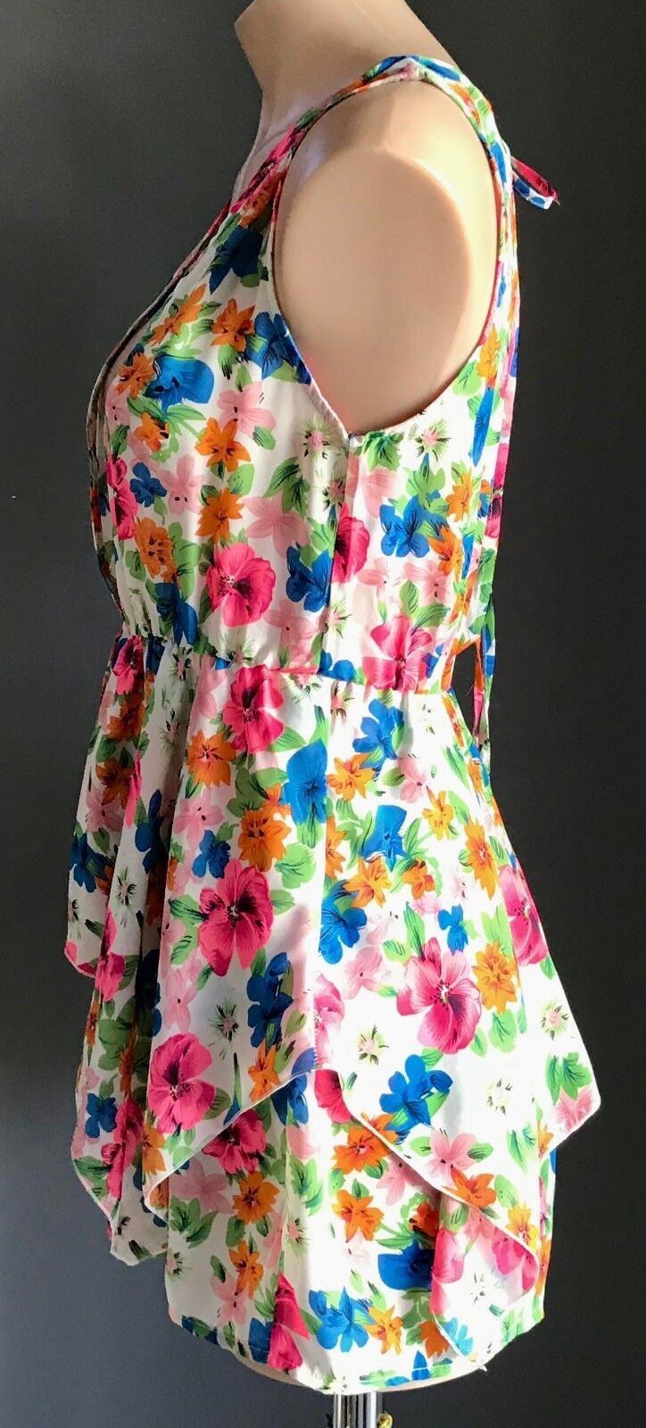 AZURE CLOTHING Romper Multi Coloured Floral Playsuit Shorts Size L 12 NEW