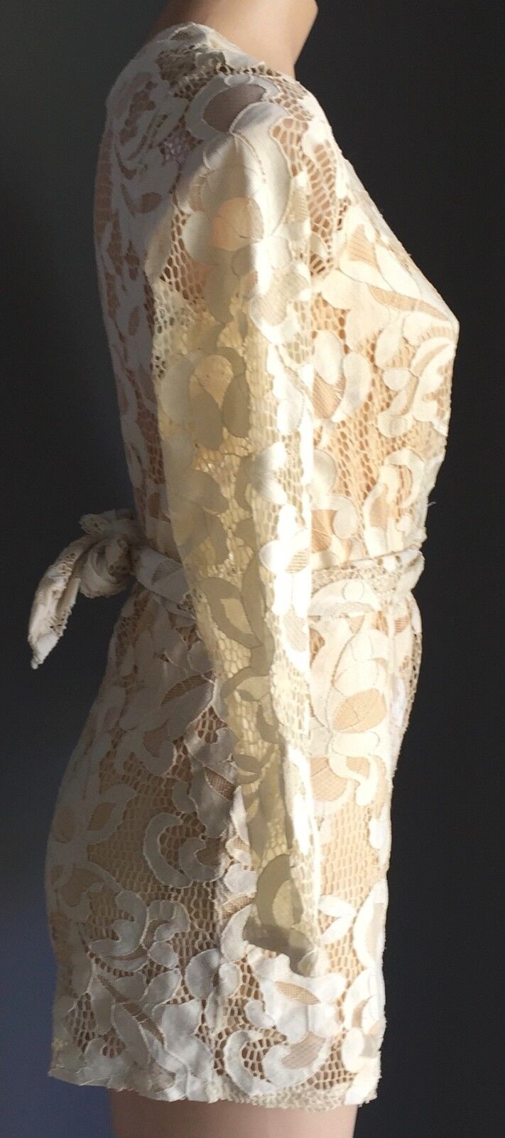 WINONA Romper Floral Cream Lace Wrap Around Playsuit Shortsuit  Shorts Size 8 10