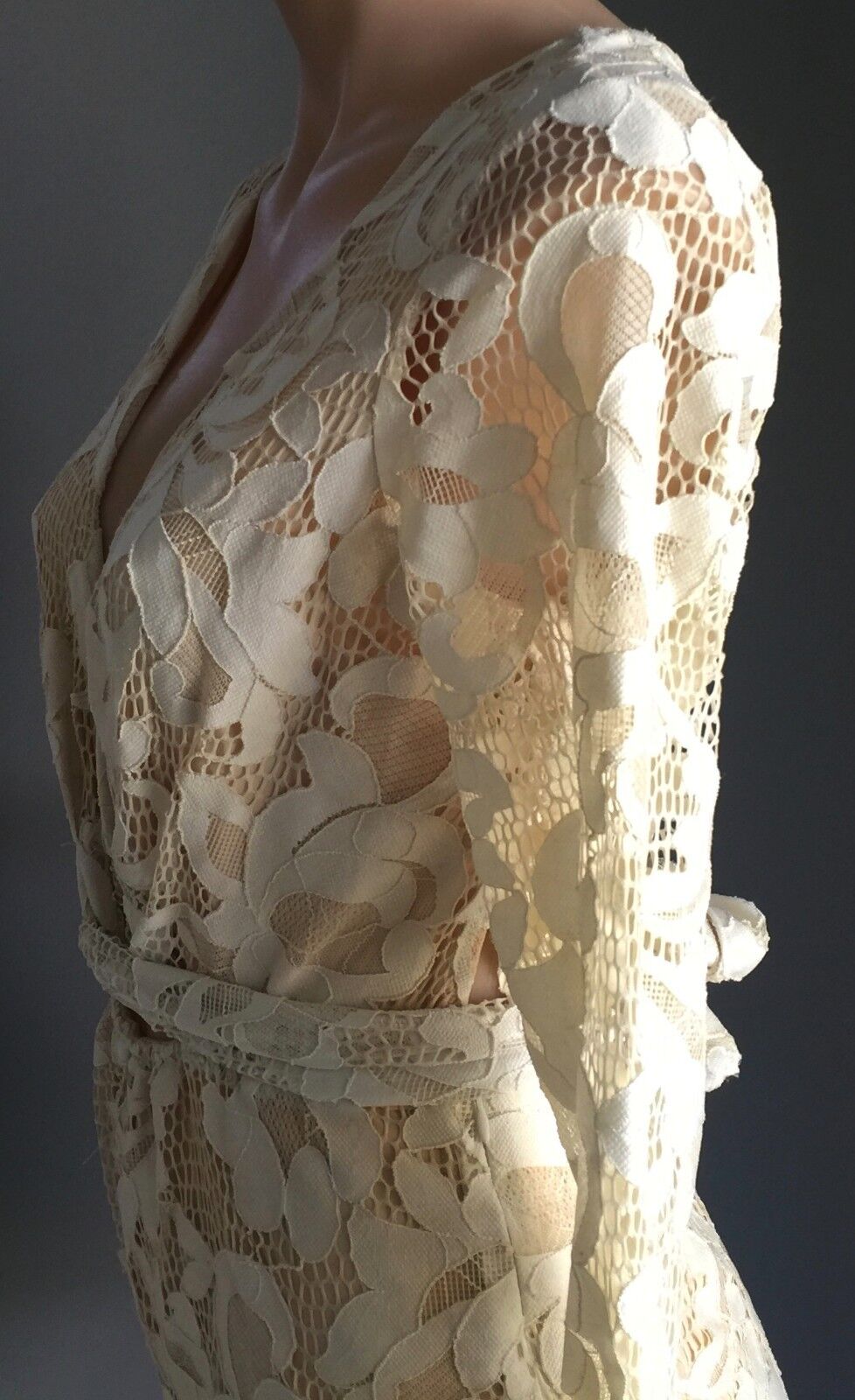 WINONA Romper Floral Cream Lace Wrap Around Playsuit Shortsuit  Shorts Size 8 10