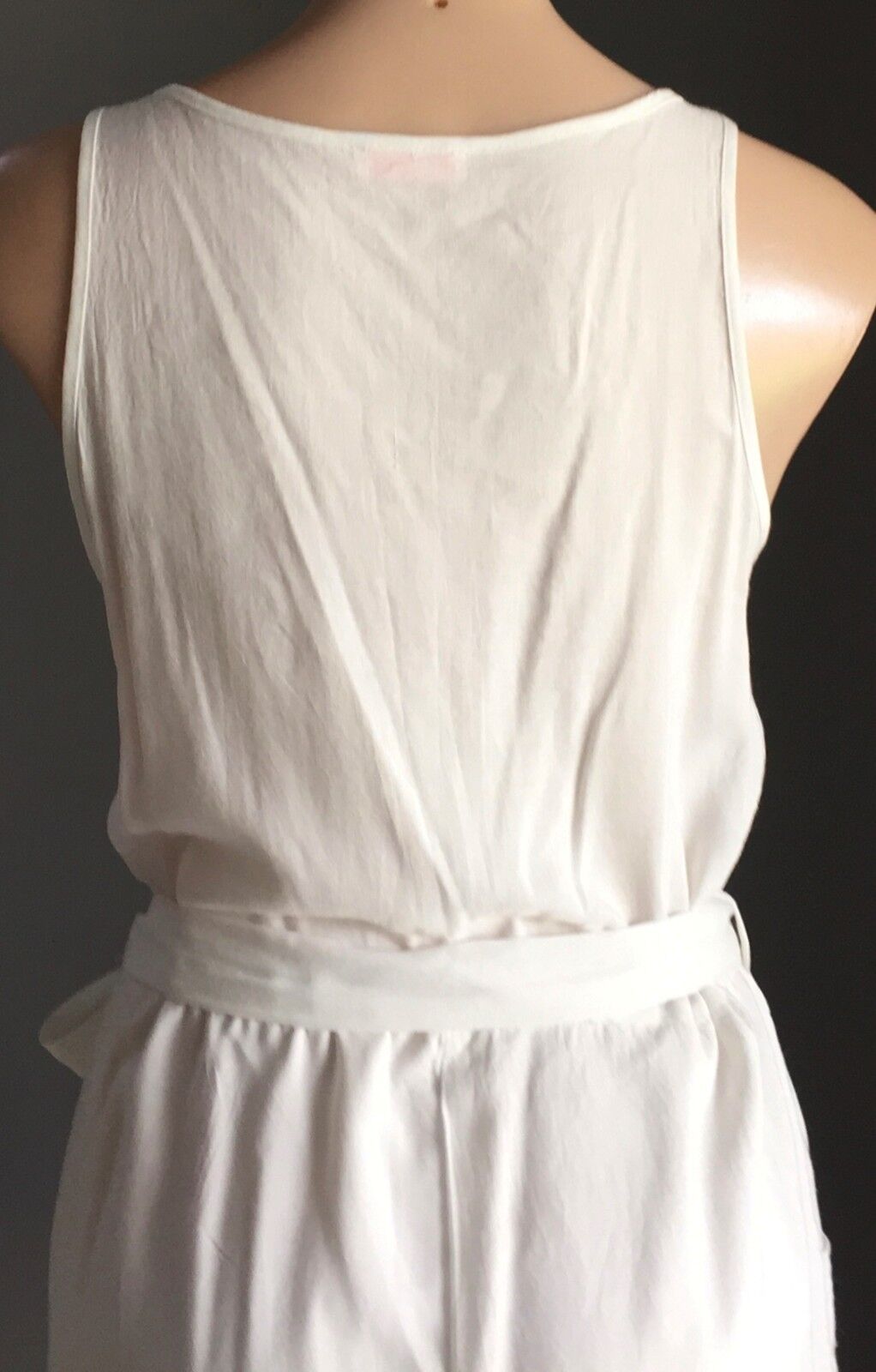 MINKPINK Romper Ivory Sleeveless Waist Tie Playsuit Shortsuit  Shorts Size 10
