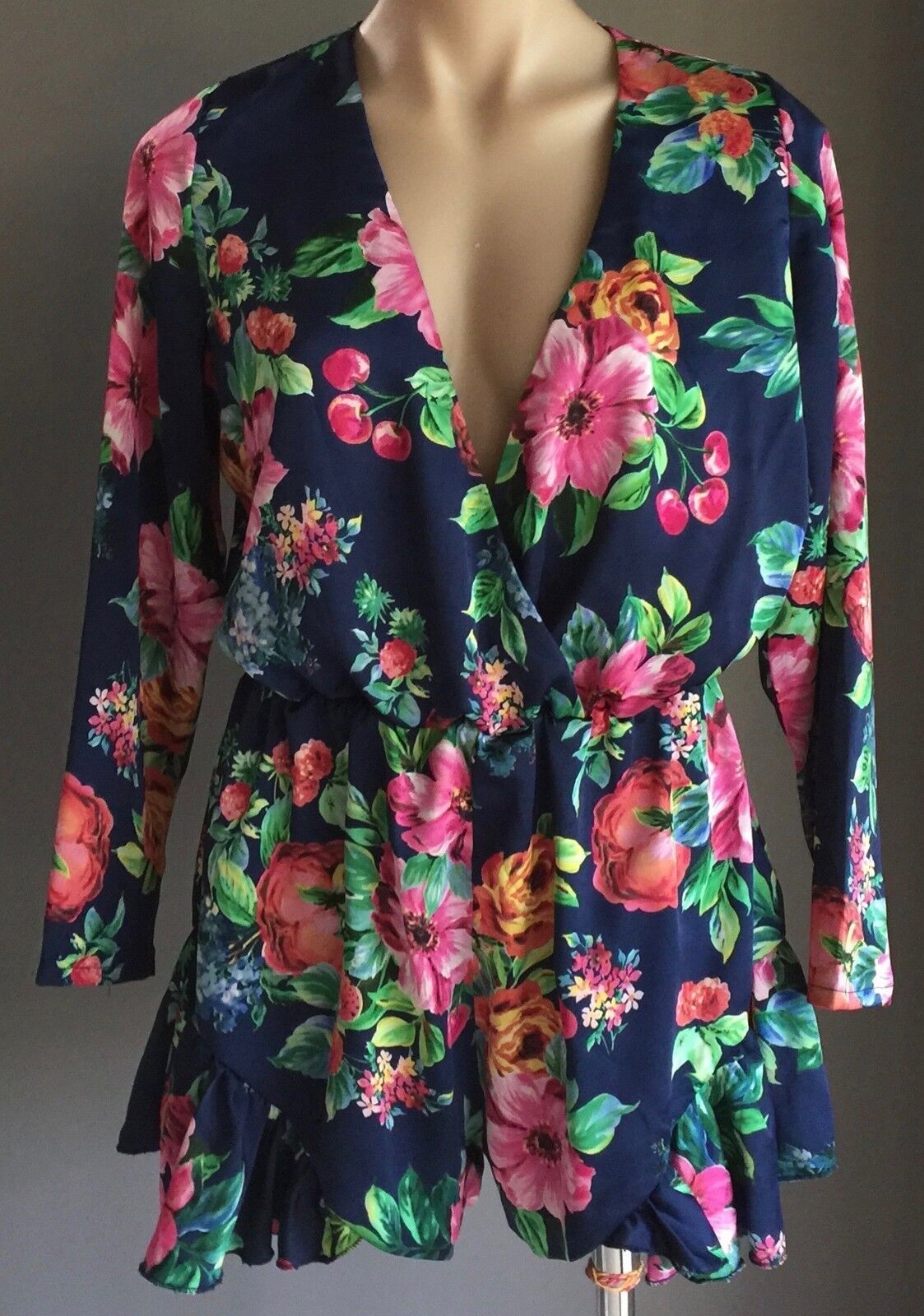SAINT SHYLO Romper Bright MultiColoured Floral Print Playsuit Shorts Size 10 NEW