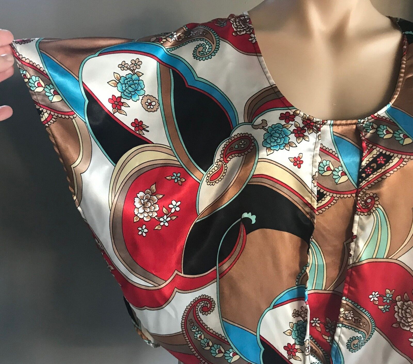 ONE TEASPOON Romper MultiColoured & Print Kimono Sleeve Playsuit Shorts Sz 8 10