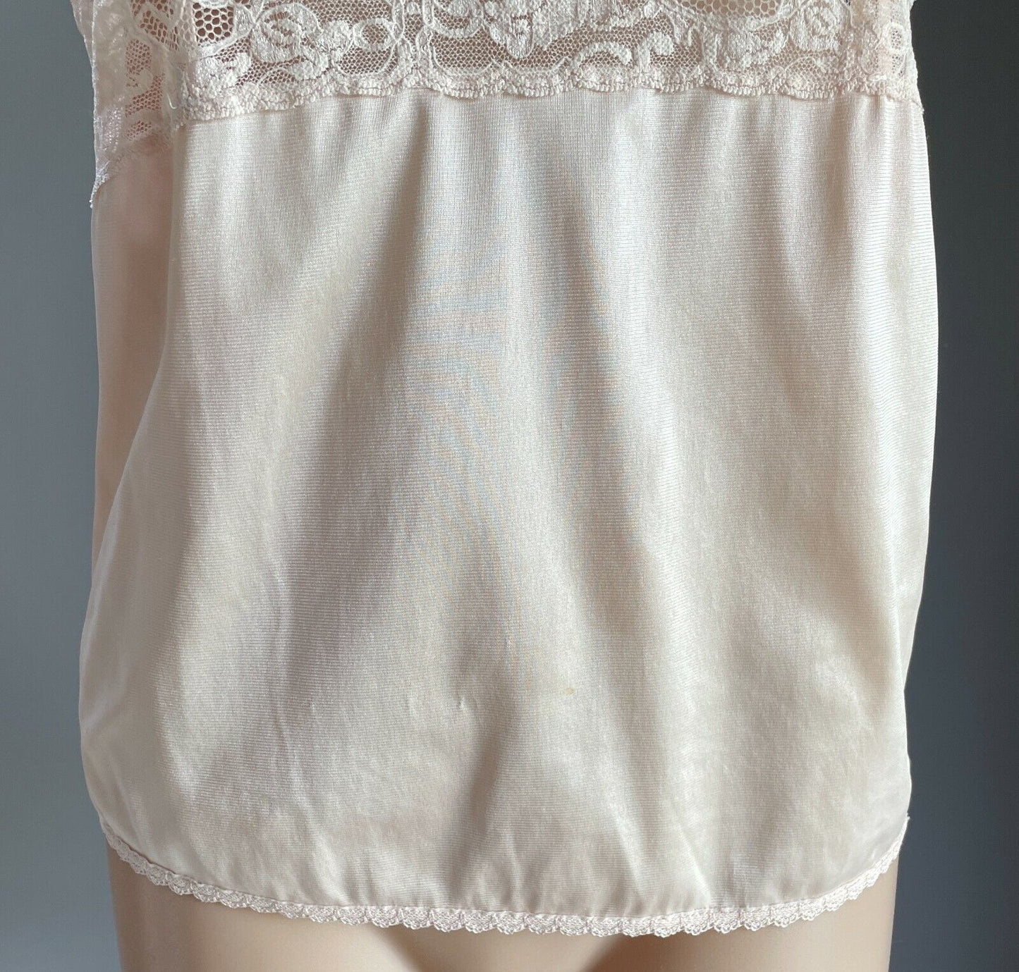 TARGET Camisole Natural Beige Silky  w Lace Panel Trim Ladies Cami Size 12 NEW