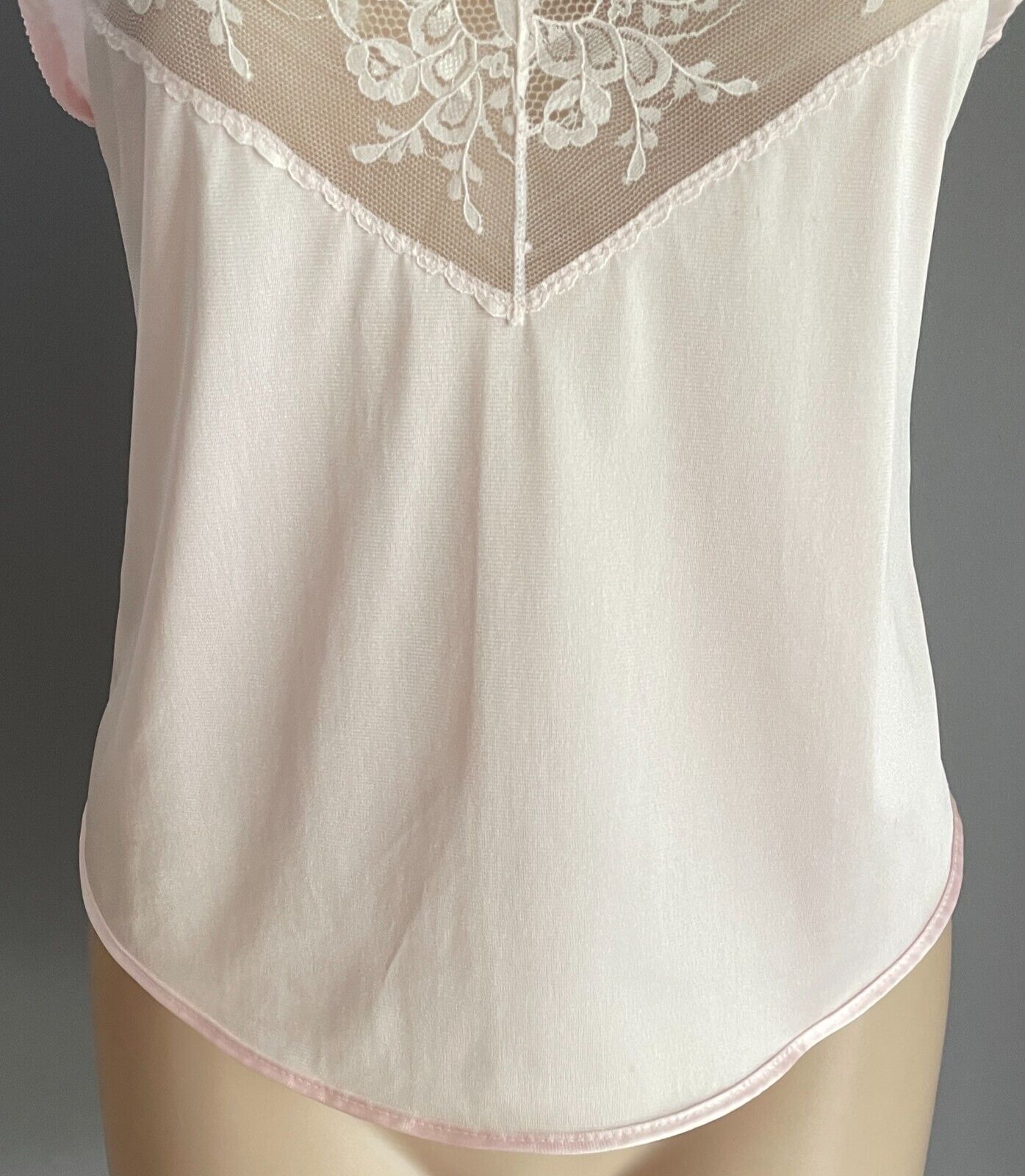FORBES FASHIONS Cami Baby Pink Camisole w Lace Adjustable Strap Size 10 Vintage
