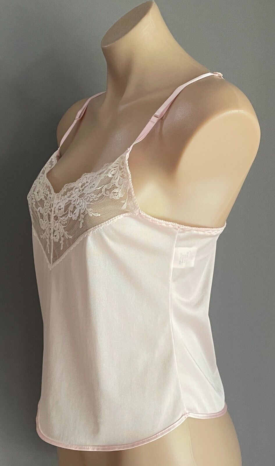 FORBES FASHIONS Cami Baby Pink Camisole w Lace Adjustable Strap Size 10 Vintage