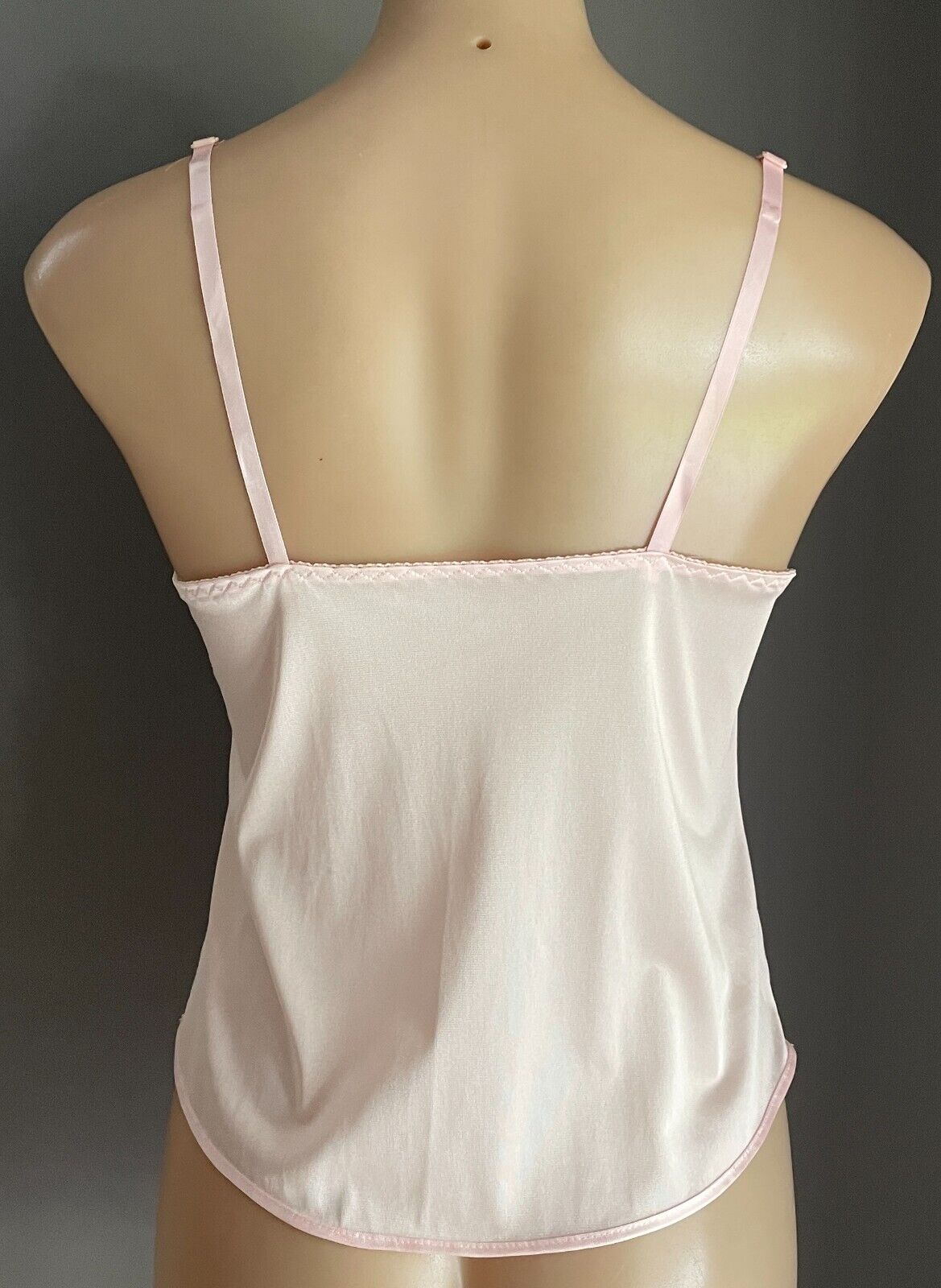 FORBES FASHIONS Cami Baby Pink Camisole w Lace Adjustable Strap Size 10 Vintage