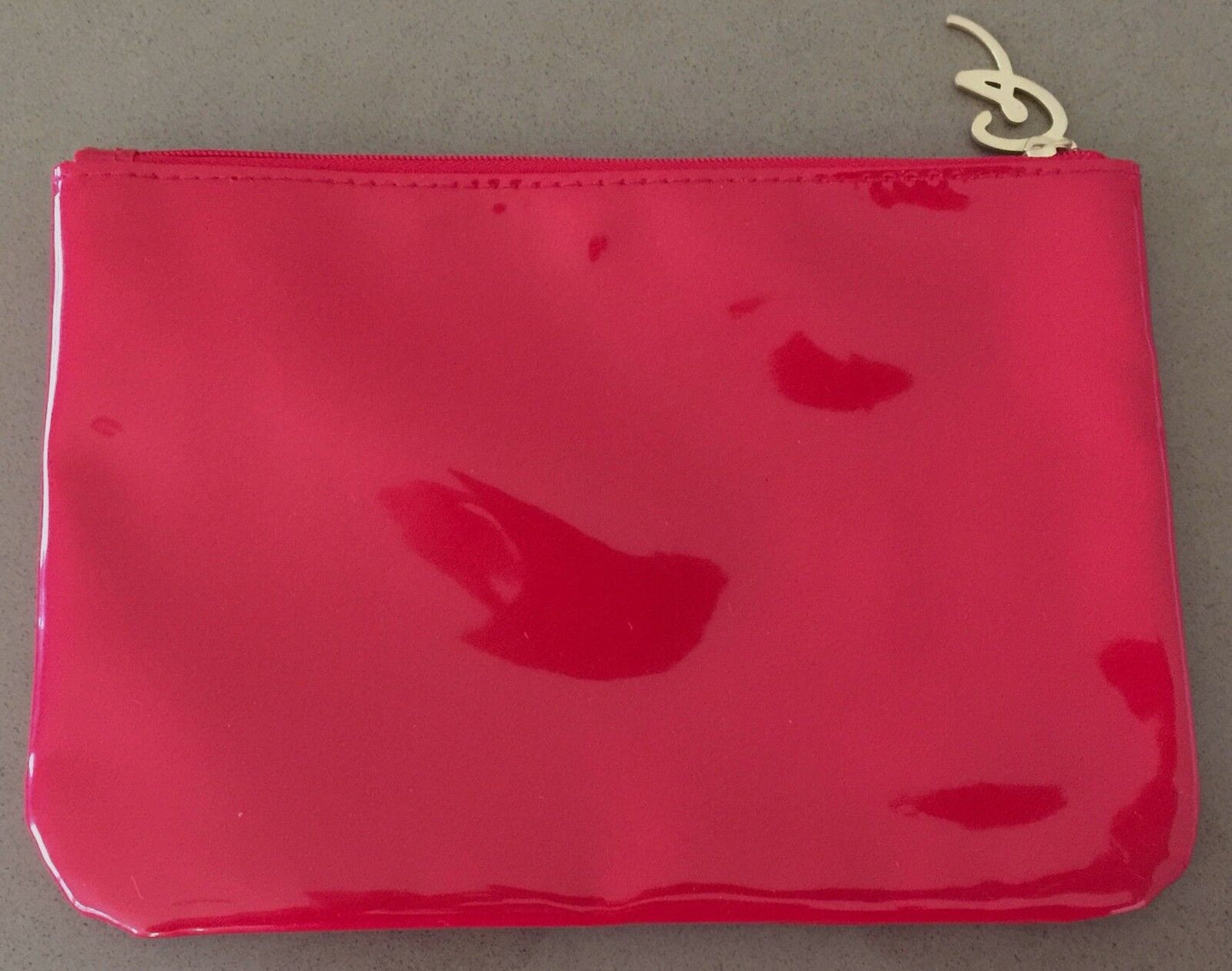 CHRISTIAN LACROIX Rouge Patent Red Pleather Make Up Cosmetic Pouch Bag NEW