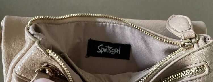 SPORTSGIRL Bag Beige Grain Pleather Wristlet Bag Purse Wallet Small Phone NEW
