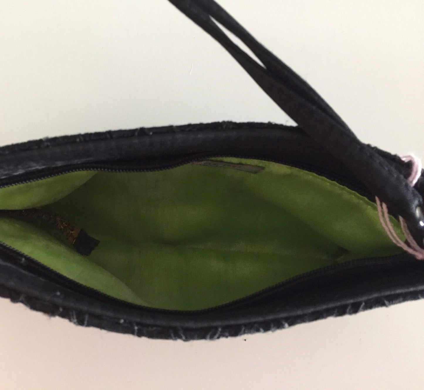 OLGA BERG Small Black Lace Wristlet Purse - Unique Handbag Vintage